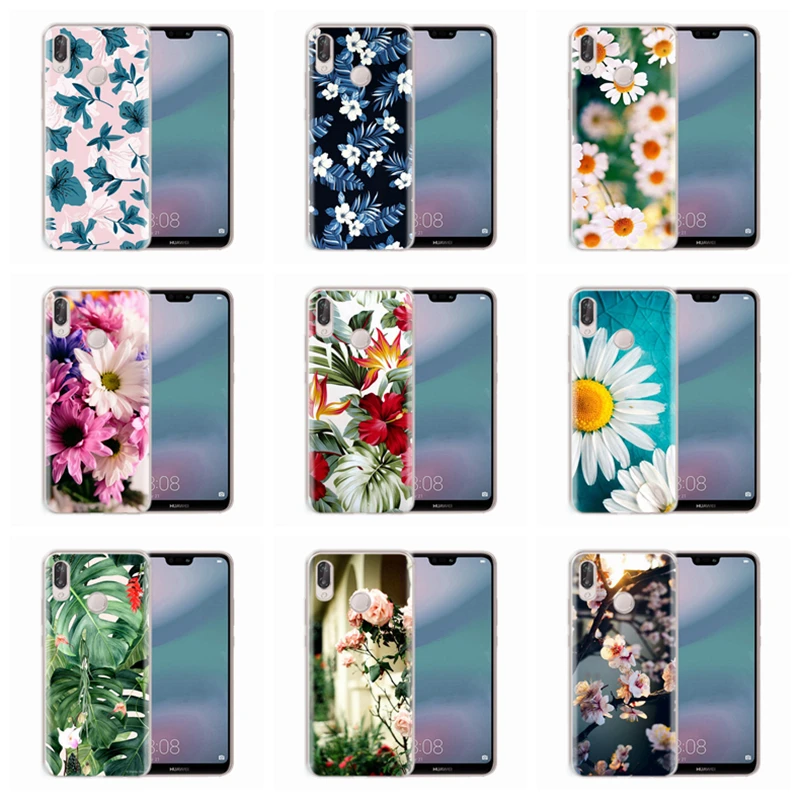 Чехол для huawei Honor 7A 8A 8X 8C 9 10 mate 20 P9 P10 lite/P8 Lite Y5 II Nova 3 Мягкая Краска TPU цветок лист