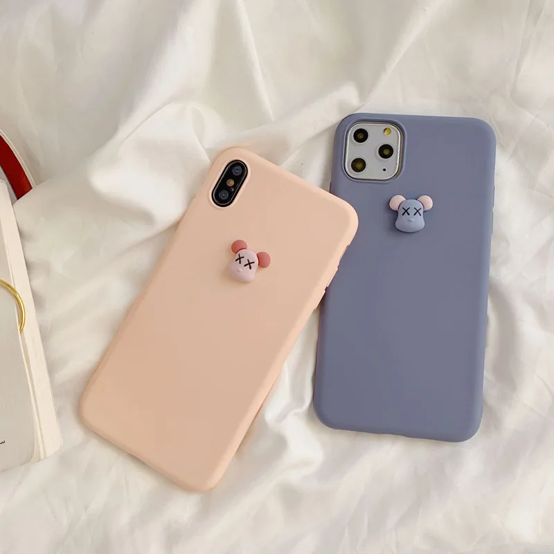 Для iPhone 11 11Pro 11Pro Max для iPhone XS Max XR X 6S 7 8 милый медведь пара силиконовый мягкий ТПУ чехол для телефона