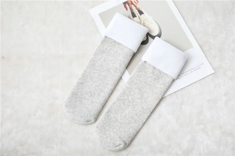 2 пар/лот, женские зимние теплые носки, полосатые шерстяные кашемировые зимние носки, женское и дамское бесшовное бархатное сапоги, носки для сна
