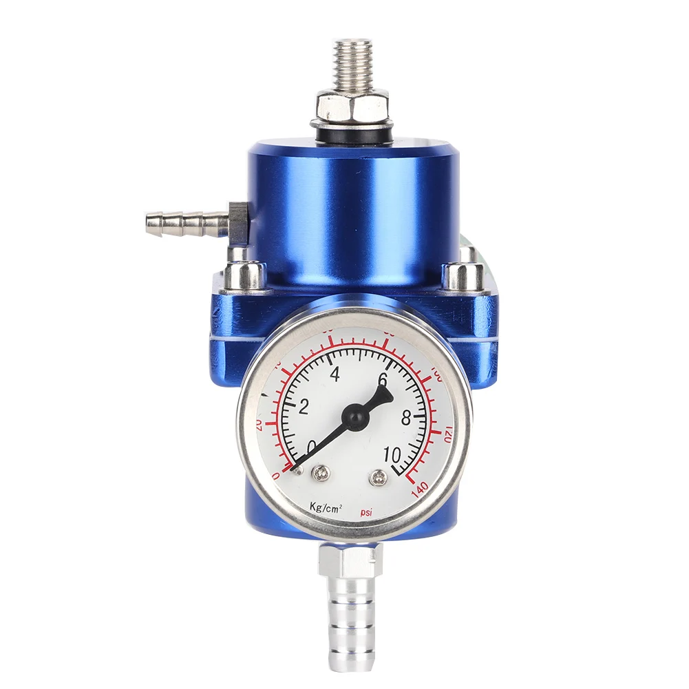 

Adjustable Aluminum Alloy Universal FPR Fuel Pressure Regulator Metal Hose Adapter 0-140psi with bracket spanner clamps