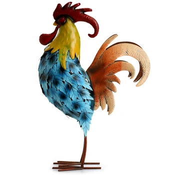 

Iron Cock Statue Animals Feng Shui Chicken Figurine Geomancy Crafts Home Decoration Accessories For Living Room R3623