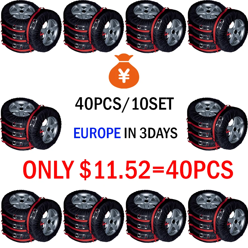10set 40Pcs Spare Car Tires Storage Case Polyester Bag Tire Cover Tyre Accessories Wheel Protector |
