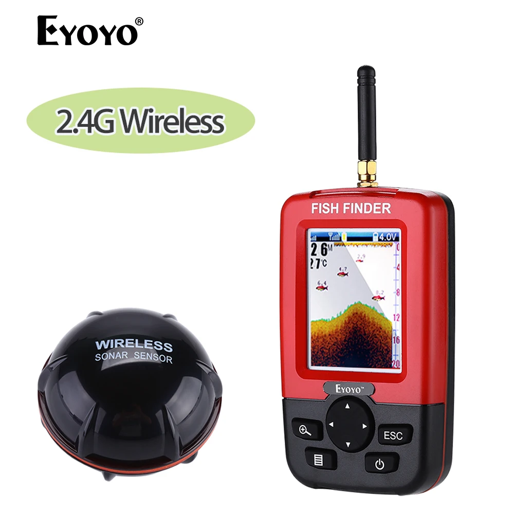 

Eyoyo JX02 2.8" Portable Depth Fish Finder 100M Wireless Sonar Sensor Echo Sounder Fishfinder fish radar ecosondeur balik bulucu