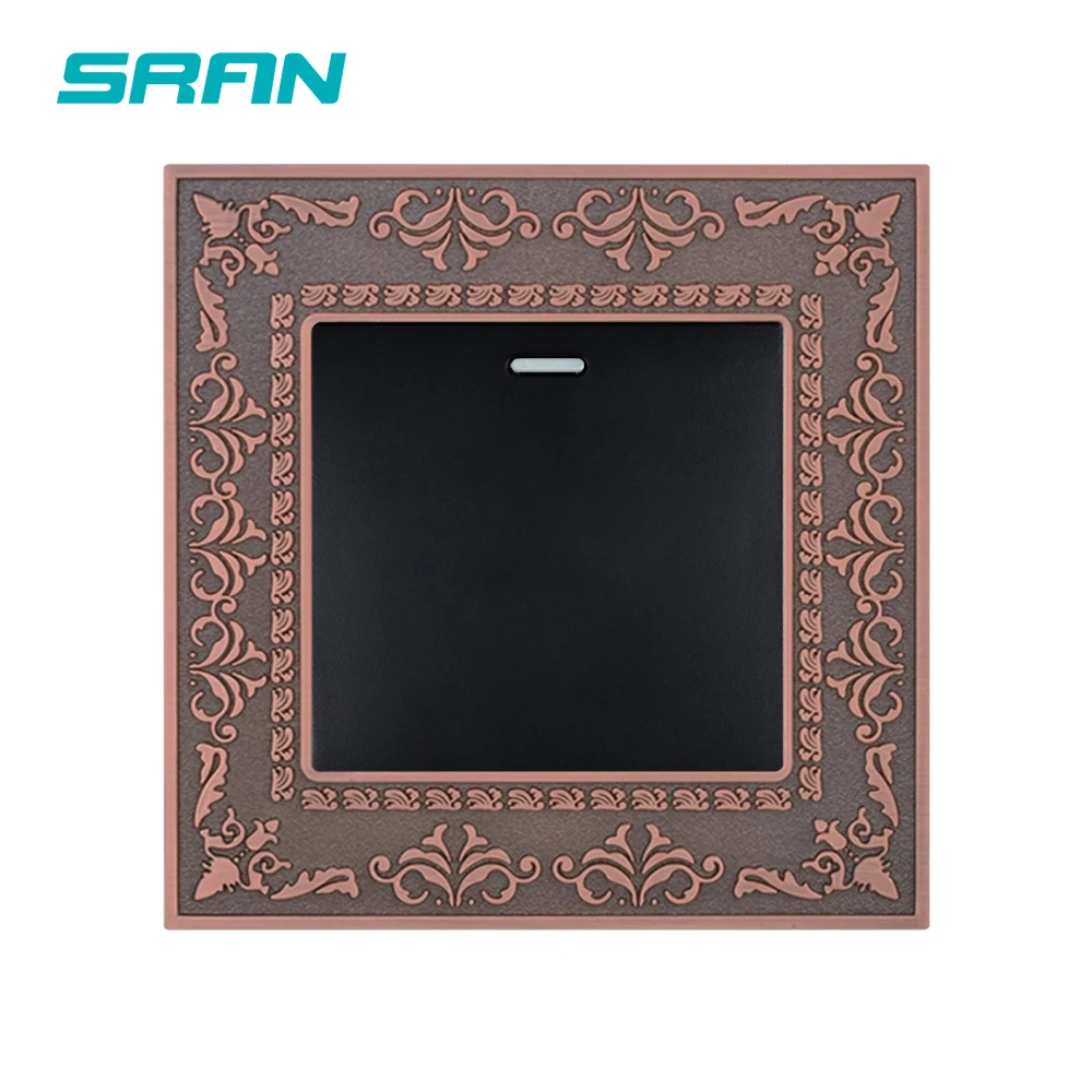 SRAN 86 Zinc alloy Panel Material Wall Light Switch 1gang 1way Family Hard Pack Villa - Цвет: Black A3
