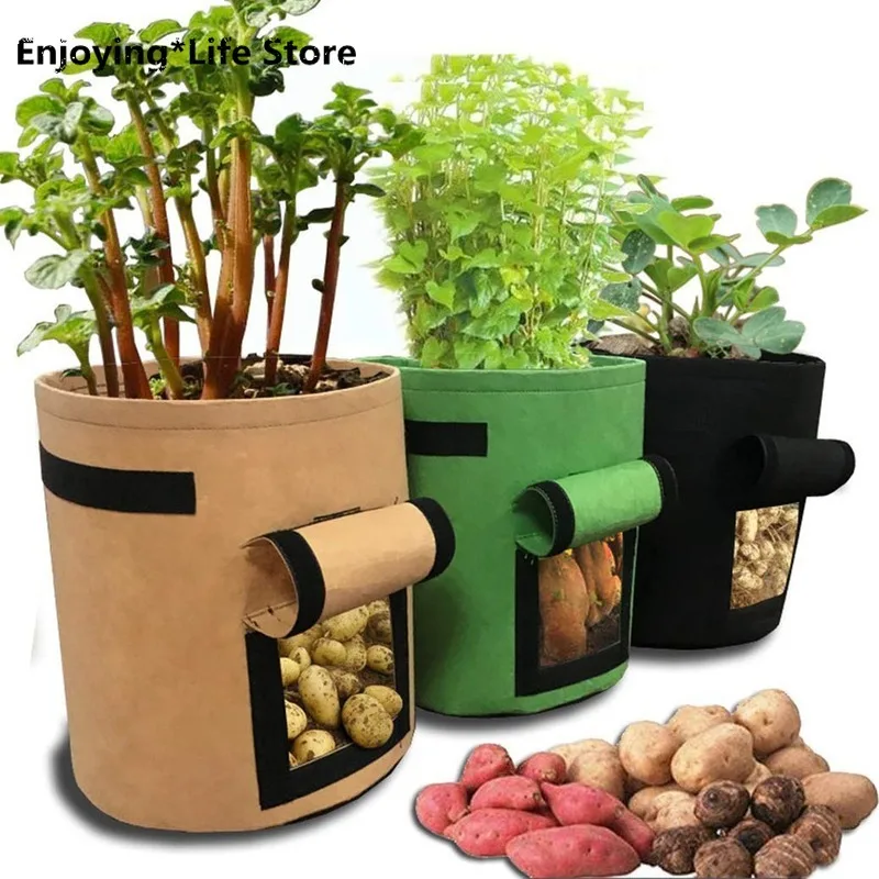 

3Pcs Garden Bag Planting Grow Bag with Handles Vegetables Planter Bags for Growing Potato Vegetable Gardening Use Tools