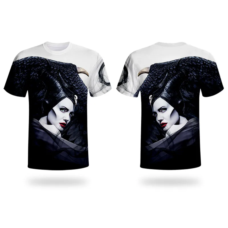 Модная одежда королевы WHOSONG 3D футболка Maleficent 2 Женская и Мужская Уличная одежда из фильма странная сказка белая футболка - Color: T05402
