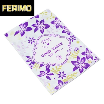 

300Pcs Plastic Zip Lock Self Seal Flat Bag Food Packing Resealable Zipper Purple With Window Poly Pouch Nuts Tea Dried Flower