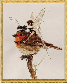 

HH Counted Cross Stitch Kit Fan blowing a fan Handmade Needlework For Embroidery 14ct Cross Stitch Purple orchid NImue