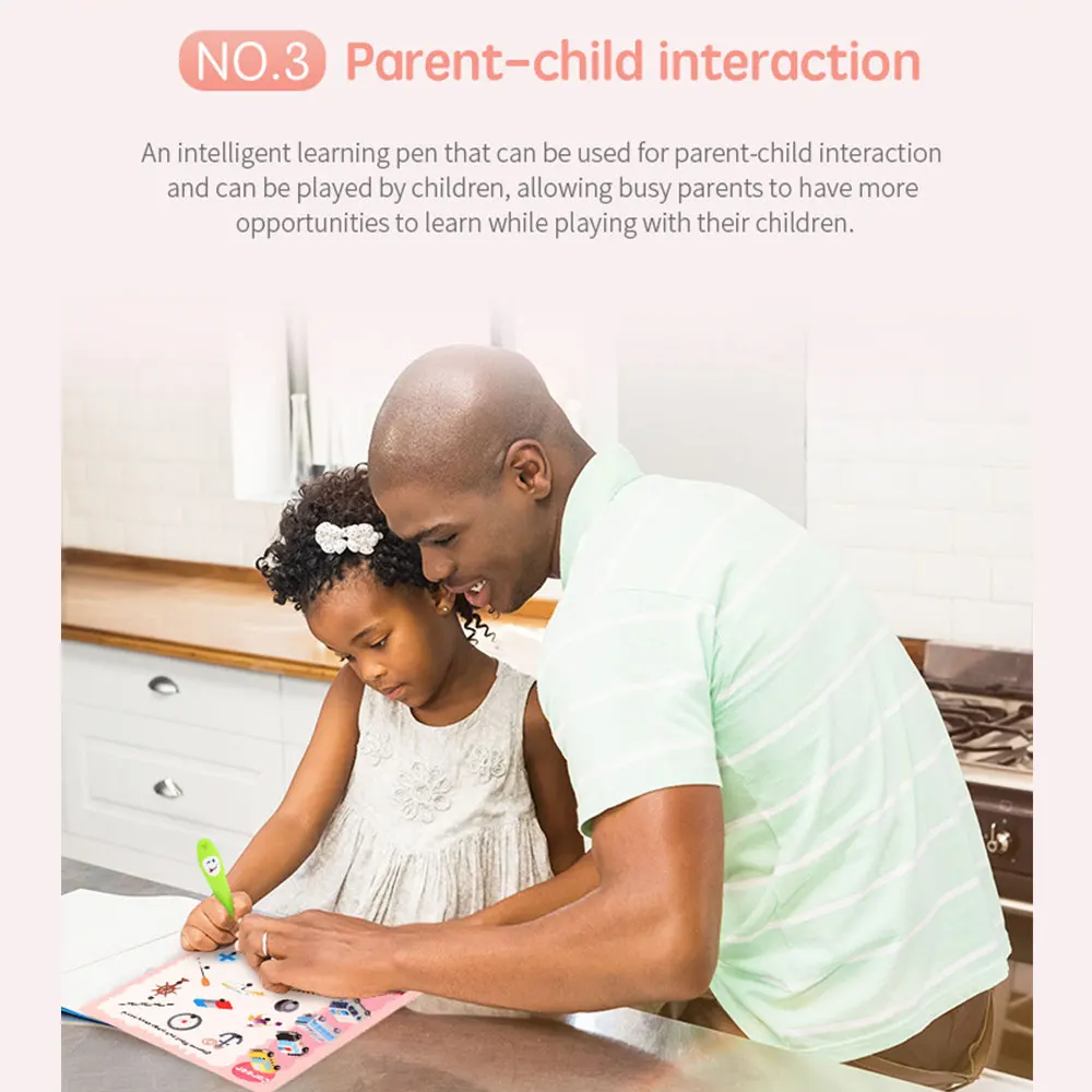 Pen with Learning Book Early Learning Pen Electronic Reading Pen Kids Educational Smart Interaction Logic Learning Pen