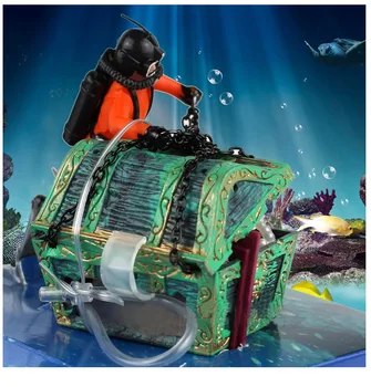

1pcs New Unique Design Treasure Hunter Diver Action Figure Fish Tank Ornament Landscape Aquarium Decoration Accessories