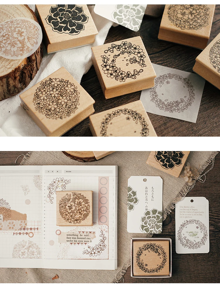 Винтажные Цветы Лепестки венок фон штамп винтажные DIY Деревянные и резиновые штампы для скрапбукинга канцелярские принадлежности ремесло Стандартный штамп