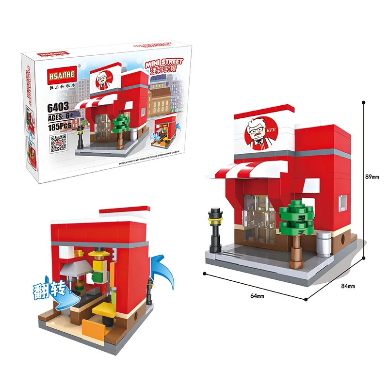 Kawaii Mini Street City 3D магазин розничной торговли Apple Shop KFCE классический образовательный