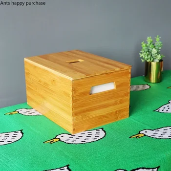 

Bamboo with Lid A4 Paper Storage Box Sundries Storage Box Nordic Office Desktop Storage Finishing Box Storage Drawer Organizer