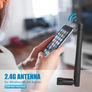 

2.4 2.5GHz Dual Band WLAN Router Antenna 2400-250 MHZ Practical Durable Portable 2/3DBI Wireless Aerial with SMA Male