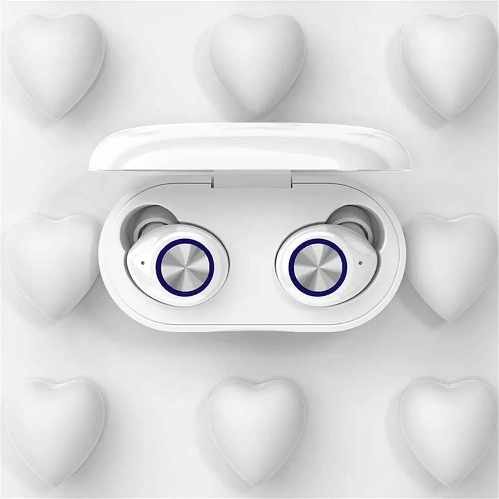 HIFI мини стерео наушники-вкладыши TWS Handsfree Bluetooth 5,0 гарнитура спортивные наушники для iOS/Android телефонов HD вызов 2000 мАч Внешний аккумулятор - Название цвета: White