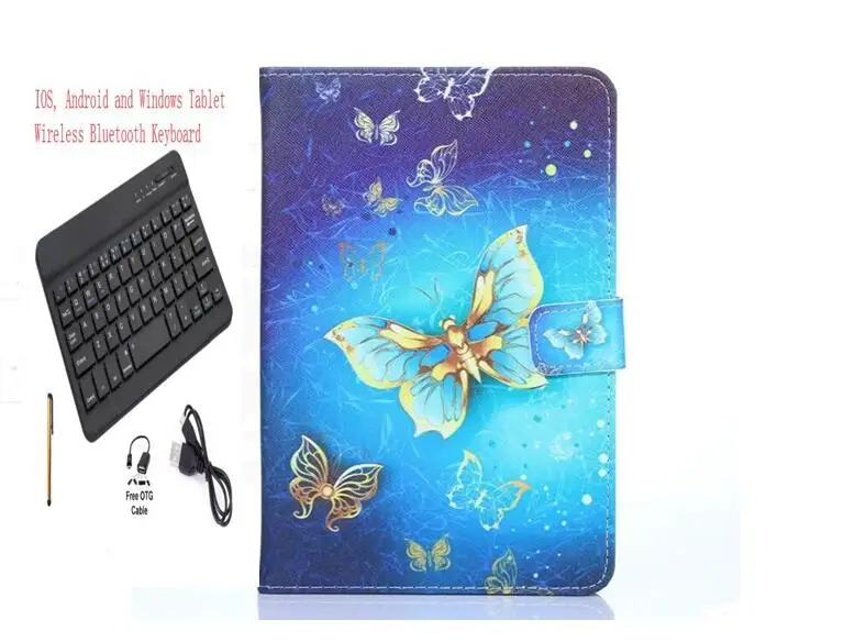 Universal Cartoon Cover for Huawei MediaPad T3 10 AGS-L09 AGS-L03 9.6 Inch Tablet Keyboard Wireless Bluetooth Keyboard Case+pen - Цвет: Keyboard Case