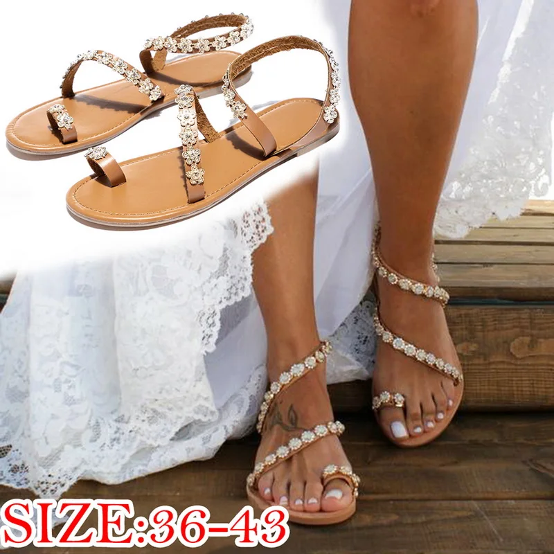 

Women Sandals Summer Shoes Bling Crystal Summer Shoes Woman Beach Flat Sandals Flip Flop Ladies Soft Bottom Slippers Female