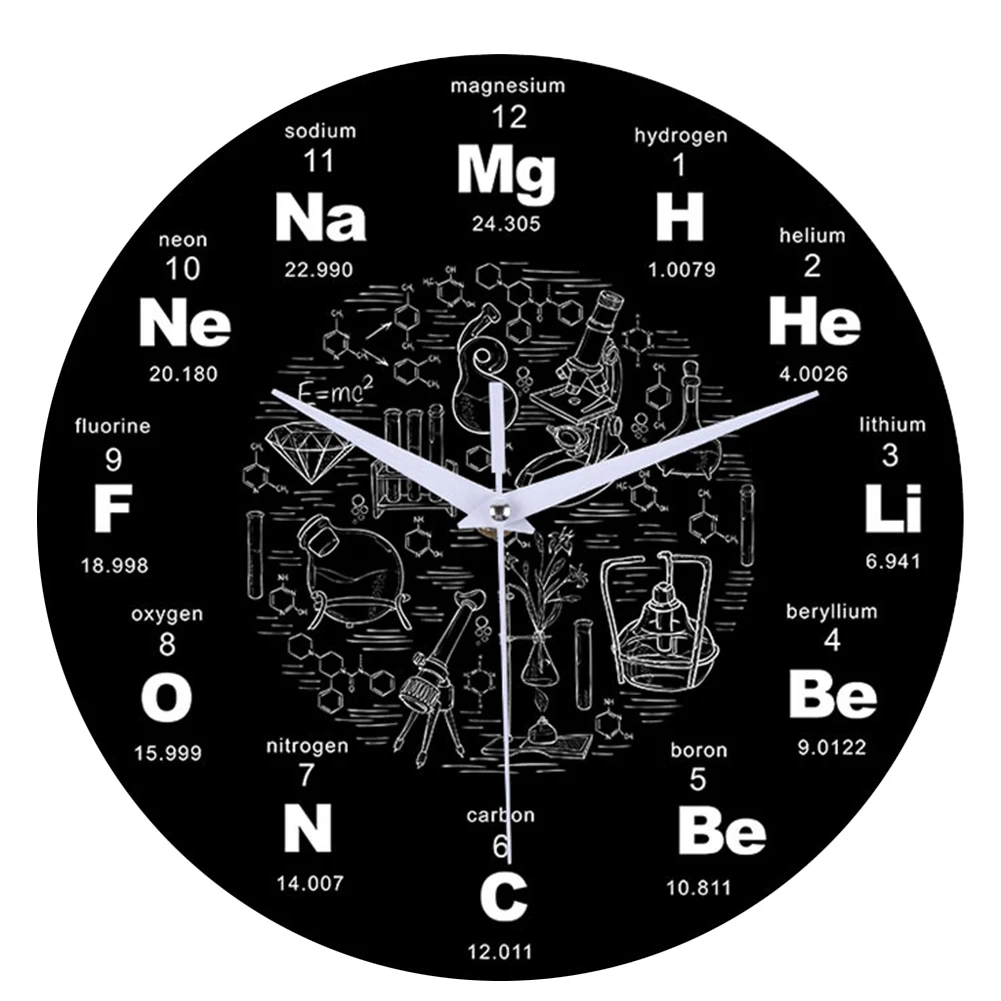 

Modern Design Chemical Elements Periodic Acrylic Wall Clock Science Chemical Symbols Clock Watch Gift For Chemistry Teacher