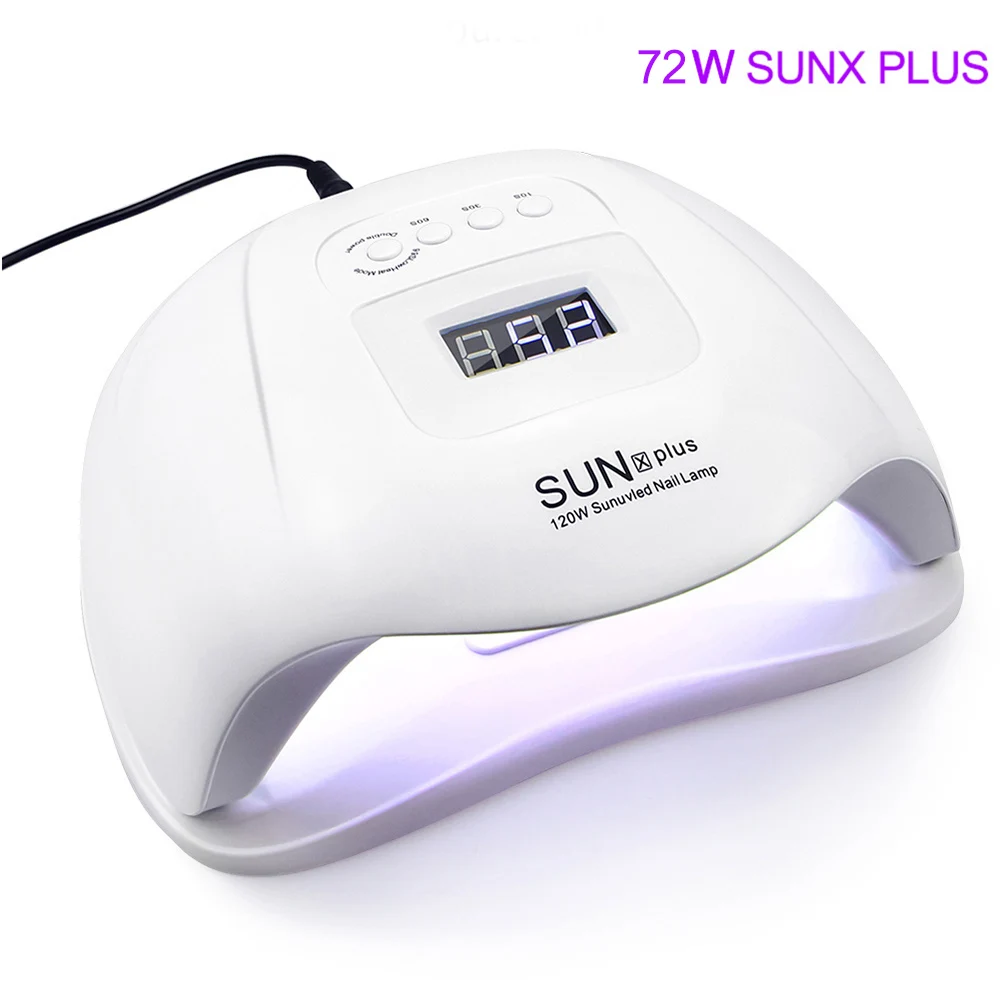 72W white Светодиодная УФ-лампа для ногтей 54 Вт/36 Вт Сушилка для ногтей ледяная лампа для всех типов гель-лампа для ногтей для маникюра светильник от солнца инфракрасный зондирующий умный - Цвет: 72W white