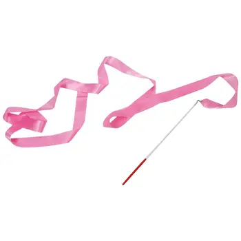 

Gym Dance Ribbon Rhythmic Gymnastic Streamer Rod Baton Twirling Chinese New Year Party - Pink