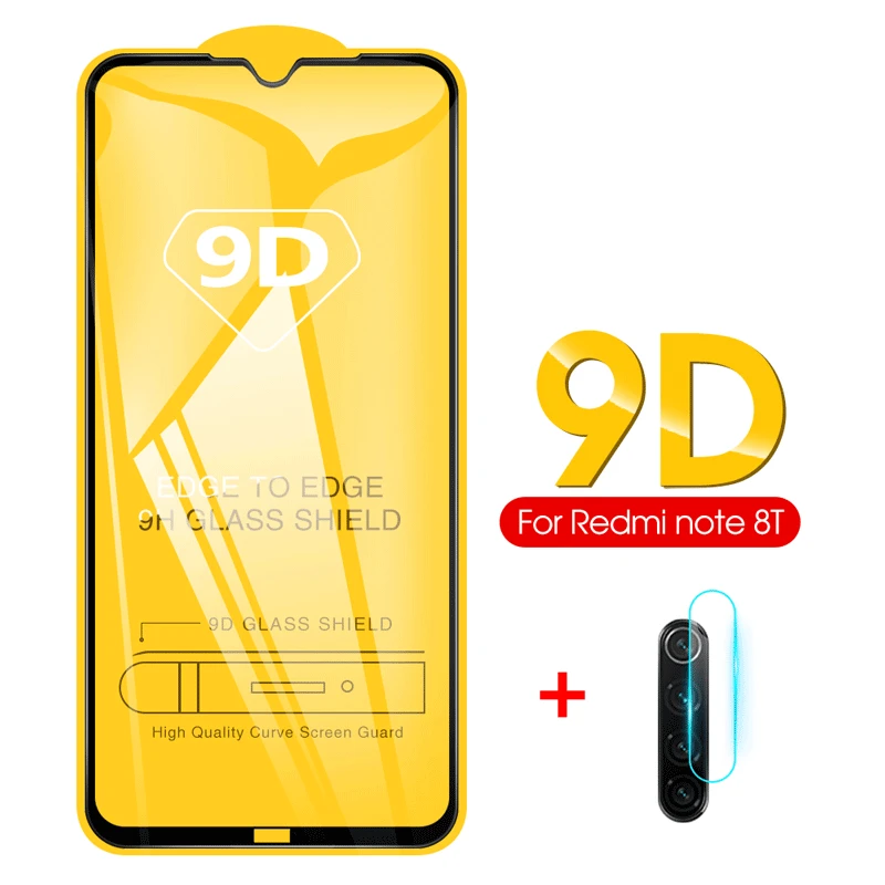 

2 in 1 9D Camera Protective Lens Glass For Xiaomi Redmi Note 8T Note8t Phone Protector Lens Glass For Note 8t 6.3 Tempered Glass