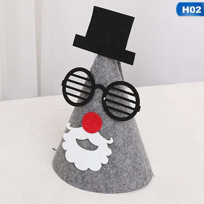 3D фетровая Рождественская шляпа DIY детская Рождественская шапка ручной работы Милый Снеговик Санта Клаус олень Новогодние украшения