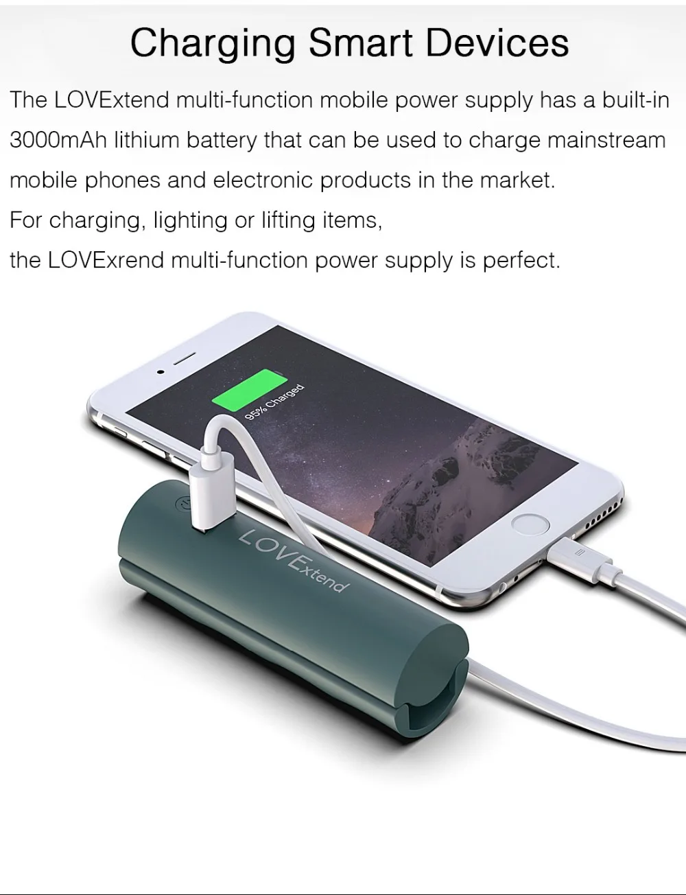Xiaomi Youle life mobile power handle Портативный Мобильный фонарик с питанием функция три в одном на открытом воздухе для альпинизма