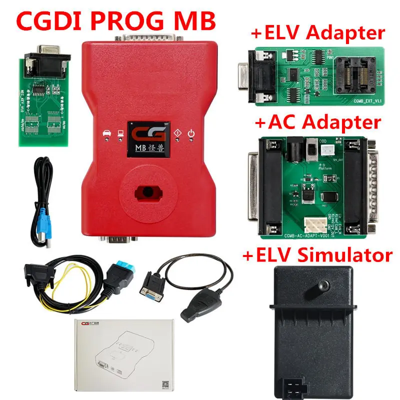 Новинка, CGDI Prog MB для Benz, Автомобильный ключ, добавить самый быстрый для Benz, ключевой программист со всеми адаптерами, поддержка всех ключей - Цвет: CG AC ELV SIMULATOR