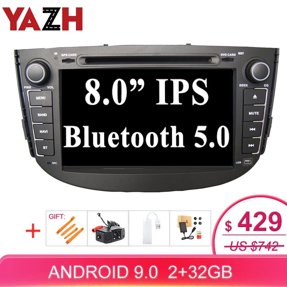 YAZH для Lifan X60/Lifan SUV 2011 2012 автомобильный мультимедийный плеер с 8,0 ”ips 1024*600 HD радио/Carplay/Mirror Link/Bluetooth 5,0