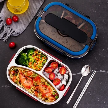 

Lunch Box Stainless Steel Lunch Box Metal Bento Container with Handle Food Compartments For Adults or Kids Meal Prep Storage