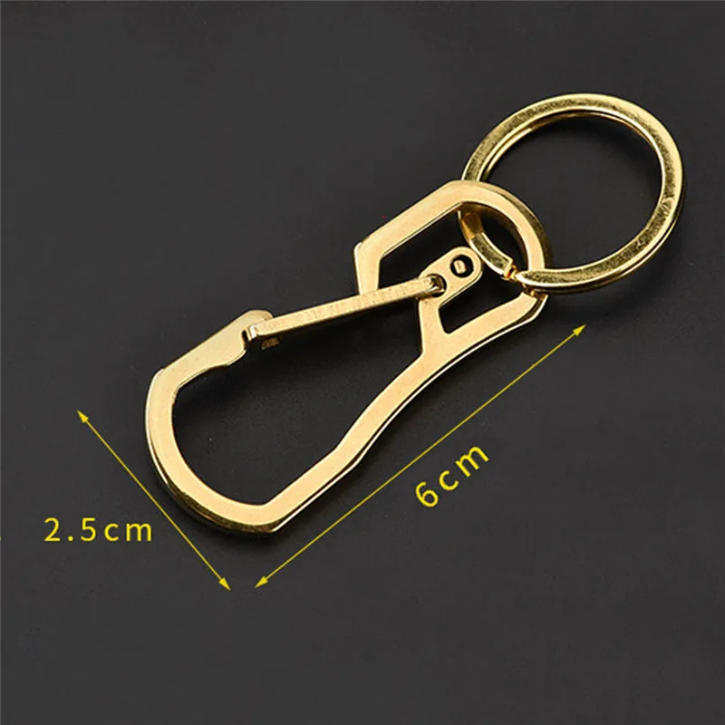 Stainless Steel Heavy Duty Carabiner Keychain EDC Quick Release Hooks With Key Ring Snap Spring Clips Hooks MN01 4