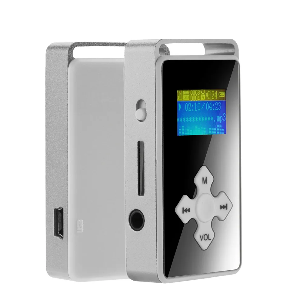 USB цифровой MP3-плеер с ЖК-экраном Поддержка Micro SD TF карты 32G зеркальный музыкальный медиа с помощью порта питания Micro USB