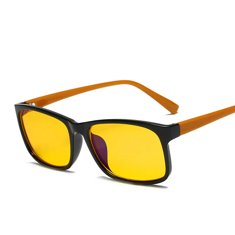 black yellow Zilead классические анти-голубые световые очки Рамка квадратное ночное видение оптические сеточки компьютерные игровые очки - Цвет оправы: black yellow