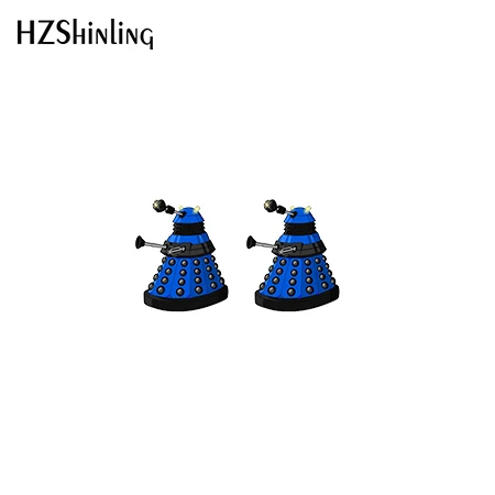 Новые акриловые сережки Dr Who Tardis Dalek, художественные сережки Dinks, серьги из эпоксидной серебра, фото сережки - Окраска металла: 5