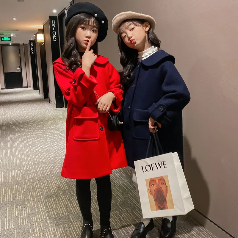 

2019 Autumn and Winter New Style Girls Coat Long Style Fashion Kids Winter Jacket for Girls Cute Elegant Princess Coat,