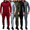 Men Casual Tracksuit Sport 2PCS Set Jacket+Pants Sport Jogging Athletic Trainer Solid Cotton Suit Runing Wear Gym Wear ► Photo 2/6