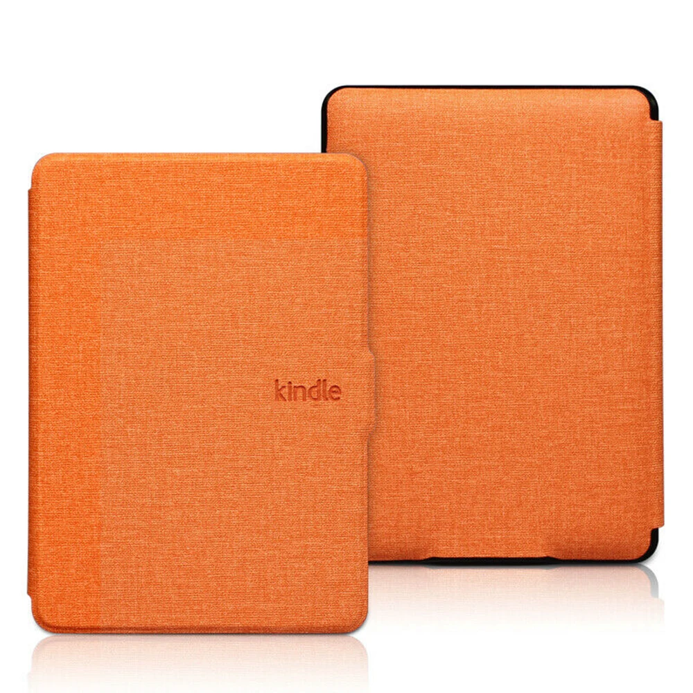 Ультра тонкий умный чехол, кожаный чехол с текстурой ткани, защитный чехол для Amazon Kindle Paperwhite 1/2/3 - Цвет: Orange