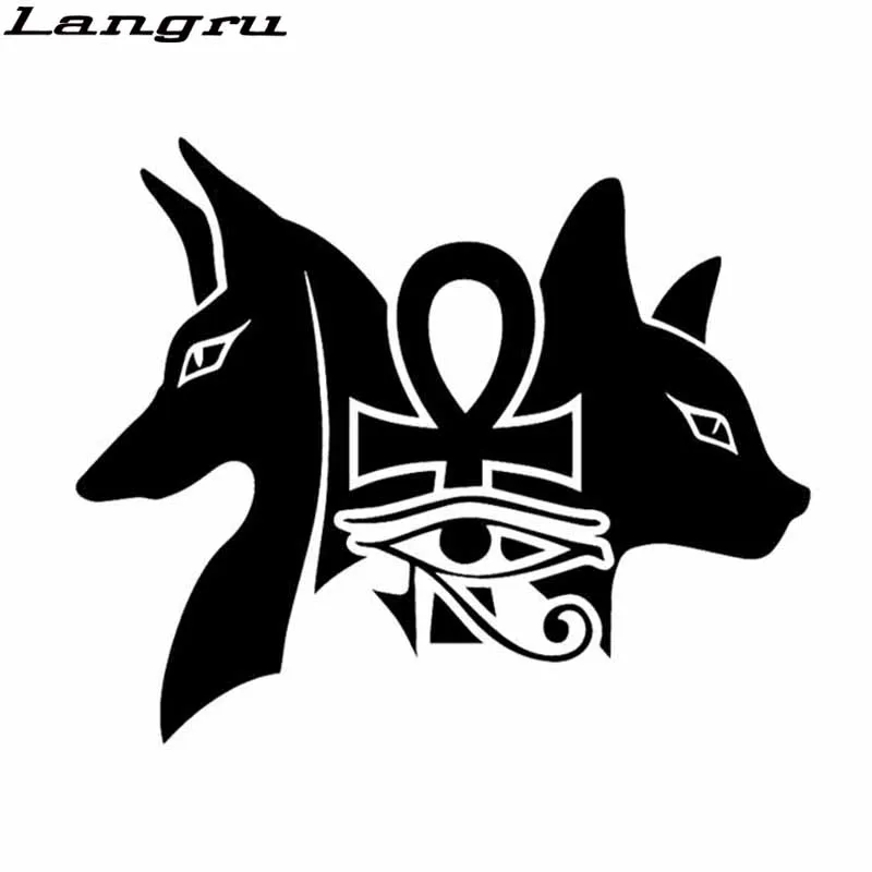 Langru 15 9*13 см Высококачественная Виниловая Наклейка Древние египетские собаки Bastet