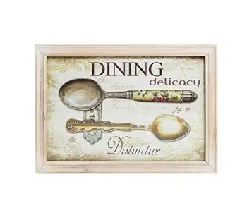 

Quadro decorativo, cornice rettangolare legno, Stile Shabby Chic, stampa dinind