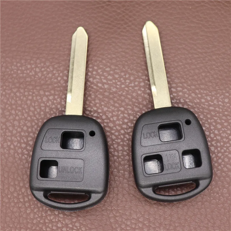 

20pcs/lot Replacement key blank for To yota yaris high land vios RAV4 2 /3 buttons remote key shell with TOY47 blade
