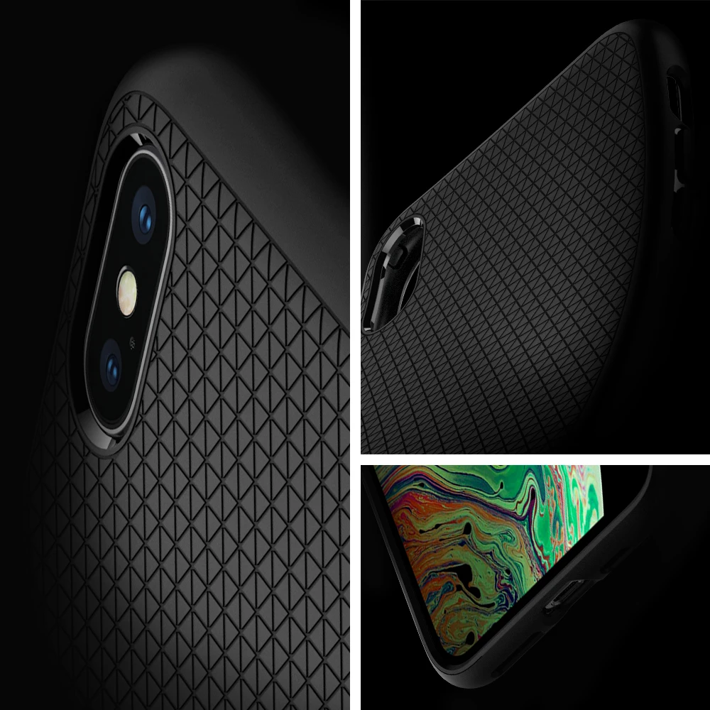 Жидкий воздушный матовый черный мягкий ТПУ чехол для iPhone XS Max(6,"