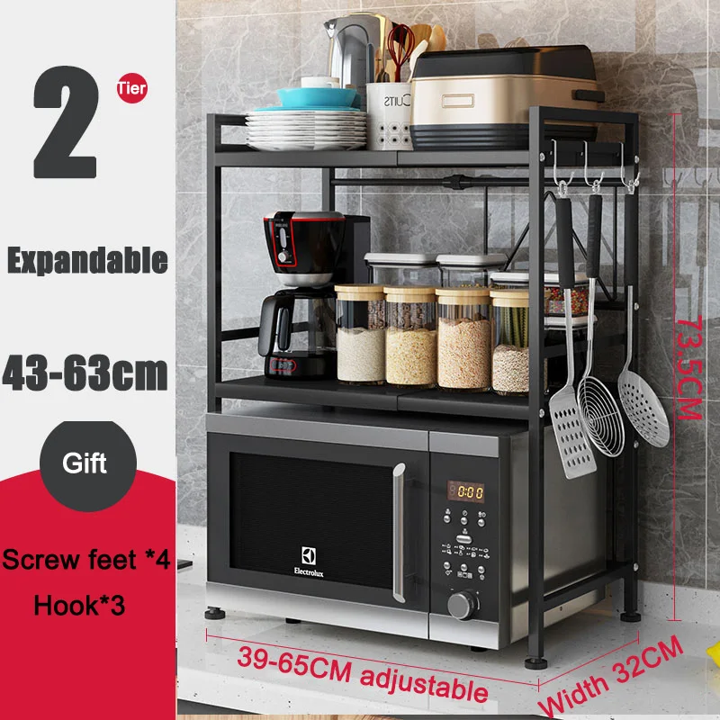 Details about   2 Tier Microwave Oven Stand Storage Rack Kitchen Cabinet Counter Shelf Organizer 