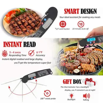 

Meat Thermometer Probe Digital Grill Instant Read Food Cooking Grill Kitchen BBQ 6.1