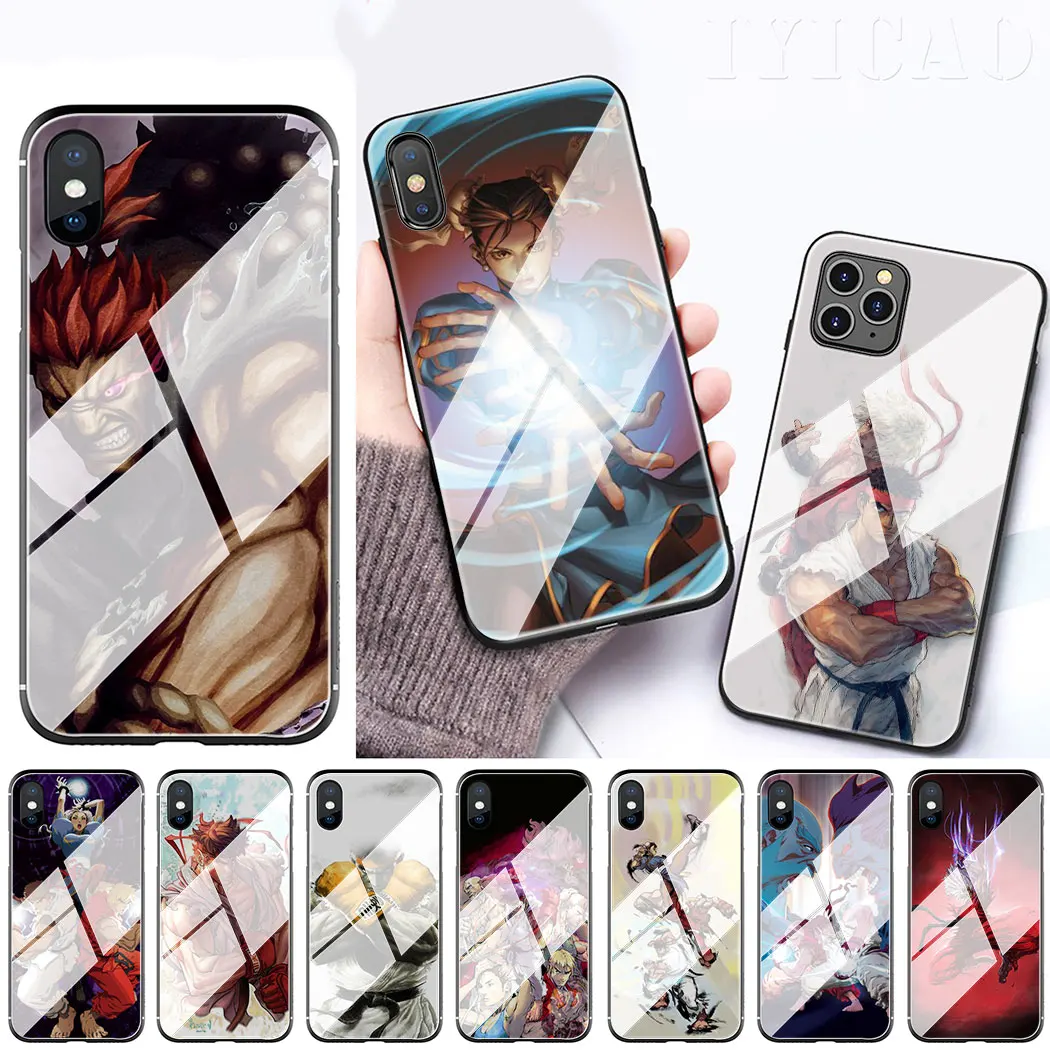IYICAO игровой уличные бойцы из закаленного стекла чехол для телефона Apple iPhone 11 Pro XS