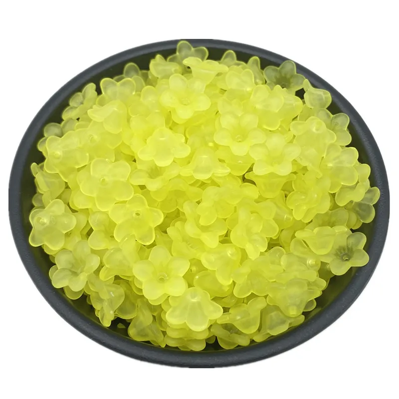 50pcs Fashion Matte Acrylic Flower Beads - 12.5mm Decorative DIY Jewelry Accessories