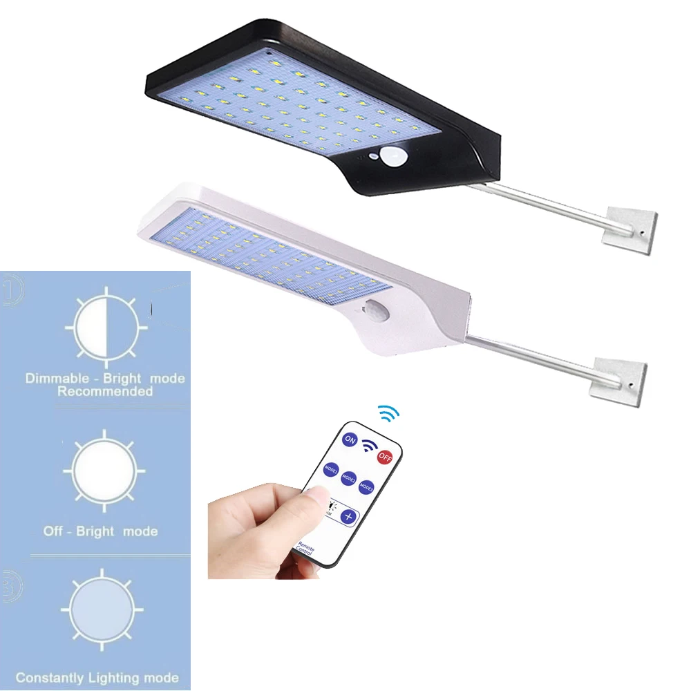 

remote 48/36 LED Solar Power Street PIR Infrared Motion Sensor Wall Lamp Energy Saving Waterproof Outdoor Garden Security