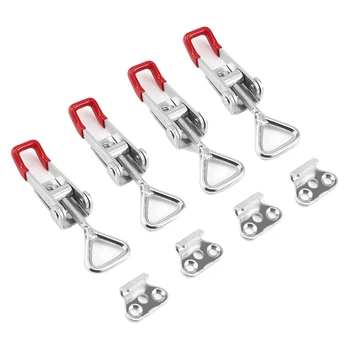 

WSFS Hot 4Pack 550Lbs Adjustable Toggle Clamp GH-4002 Style Toggle Latch Hasp Clamp for Door Quick Release Pull Latch