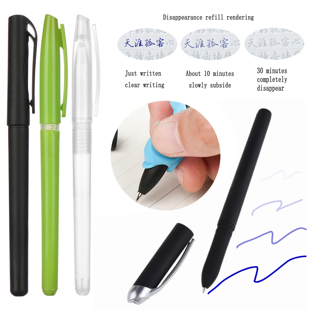 Automatic Fade Pen Kit Magic Pen Disappearing Refill Invisible Blue Ink
