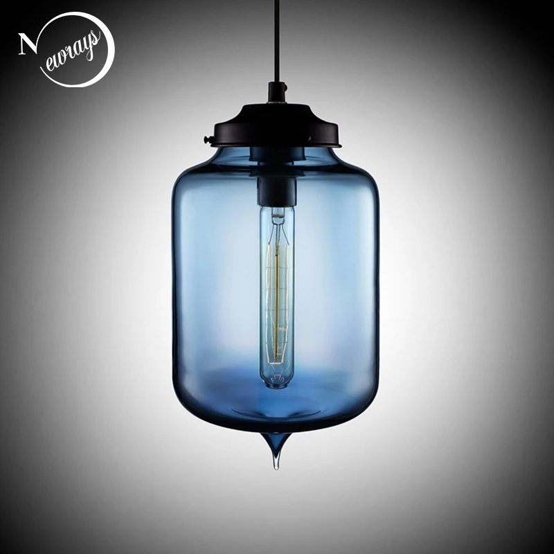 Винтажная антикварная промышленная цветная стеклянная люстра Лофт светильники