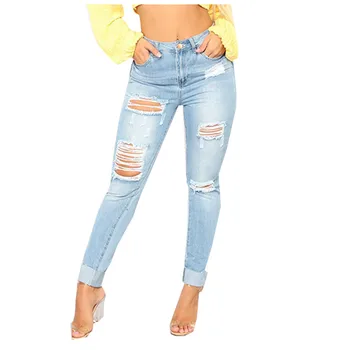 

Brand New Women Sexy Destroyed Ripped Distressed Slim Hole Pants Boyfriend Jeans Trousers Hollow Out Deans Pant джинсы pure